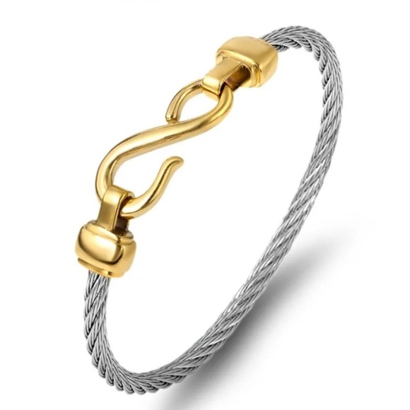 Gold and Silver rope bangle - Picture 1 of 1